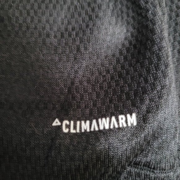 Adidas Climawarm Performance Hoodie Men's Small Gunmetal Gray Black Logo Fleece - Picture 6 of 7